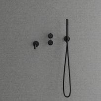 Suihkusetti Scandtap Harmonized 4 Black, termostaattihanalla ja juoksuputkella, musta