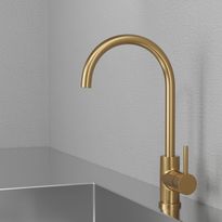 Keittiöhana Scandtap Steel Curve Sand, messinki, Verkkokaupan poistotuote