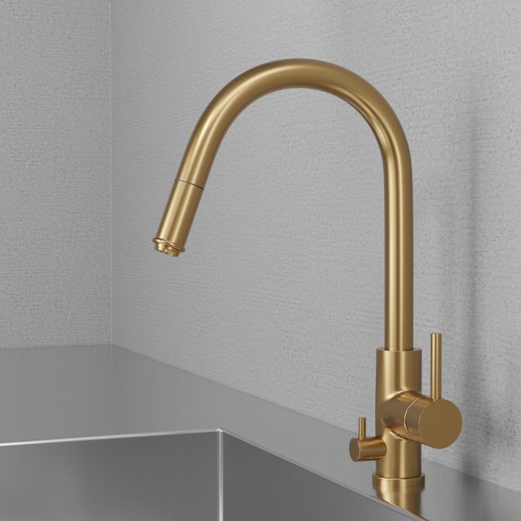 Keittiöhana Scandtap Steel Access Sand D ulosvedettävällä suuttimella ja pesukoneventtiilillä