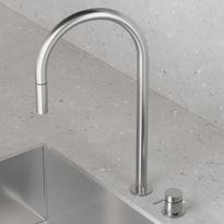 Keittiöhana Scandtap Steel Harmonized K2P Original, ulosvedettävä juoksuputki, ruostumaton teräs