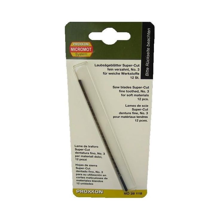 Lehtisahanterät Proxxon Super-Cut nro 3 12kpl