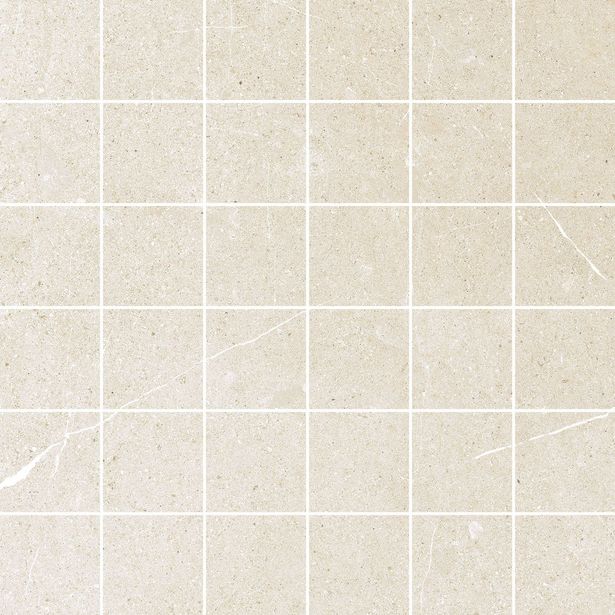 Mosaiikkilaatta Pukkila Ease Extrawhite, matta, sileä, 5x5cm