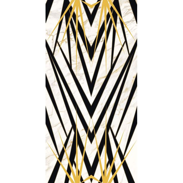 Kuviolaatta Pukkila Lush Palm Calacatta oro, kiillotettu, sileä, 594x1190mm