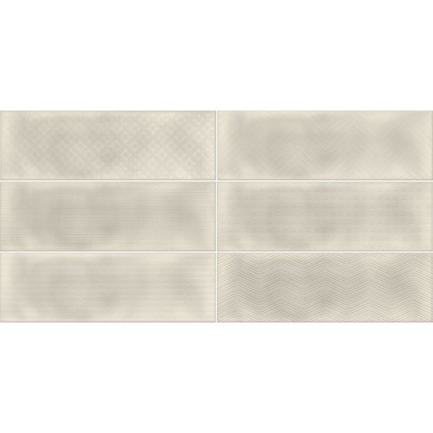 Kuviolaatta Pukkila Soho Beige, kiiltävä, struktuuri, 297x97mm