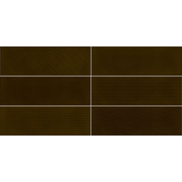 Kuviolaatta Pukkila Soho Chocolat, kiiltävä, struktuuri, 297x97mm