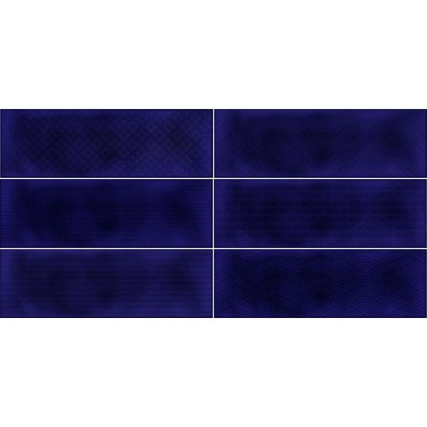Kuviolaatta Pukkila Soho Cobalt blue, himmeä, struktuuri, 297x97mm
