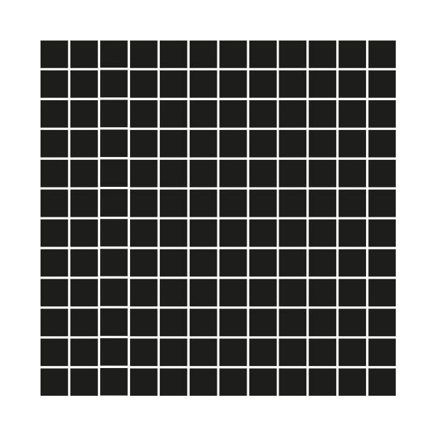 Mosaiikkilaatta Pukkila Mosaico Porcelanico Black, himmeä, sileä, 25x25mm