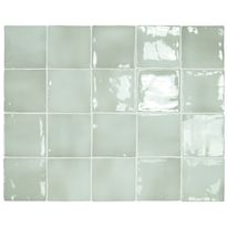 Seinälaatta Pukkila Manacor Mint, kiiltävä, strukturoitu, 10x10cm