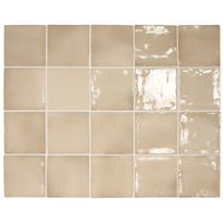Seinälaatta Pukkila Manacor Beige Argile, kiiltävä, strukturoitu, 10x10cm