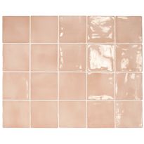 Seinälaatta Pukkila Manacor Blush Pink, kiiltävä, strukturoitu, 10x10cm