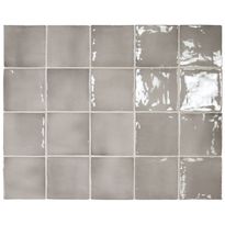 Seinälaatta Pukkila Manacor Mercury Grey, kiiltävä, strukturoitu, 10x10cm