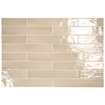 Seinälaatta Pukkila Manacor Beige Argile, kiiltävä, strukturoitu, 6.5x40cm