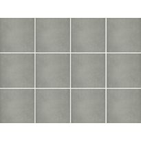 Lattialaatta Pukkila Flow Grey, 10x10cm, matta, lasitettu, liimatäpläarkki