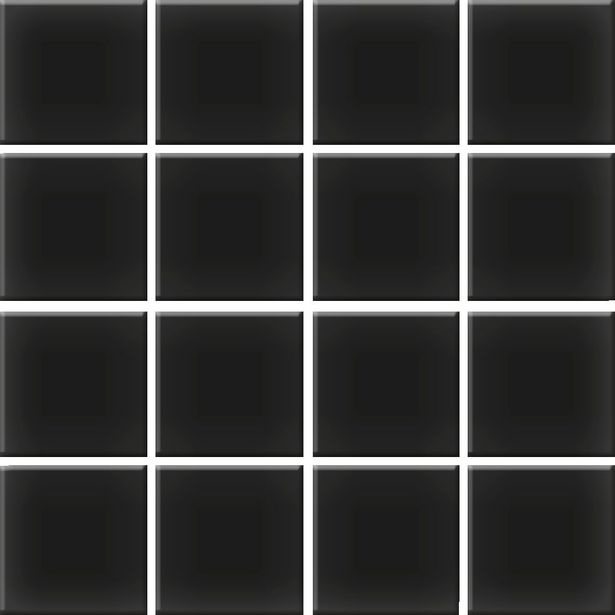 Mosaiikkilaatta Pukkila Color Black, himmeä, sileä, 47x47mm
