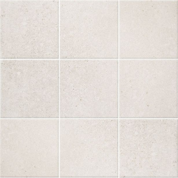 Lattialaatta Pukkila Europe White, himmeä, sileä, 97x97mm