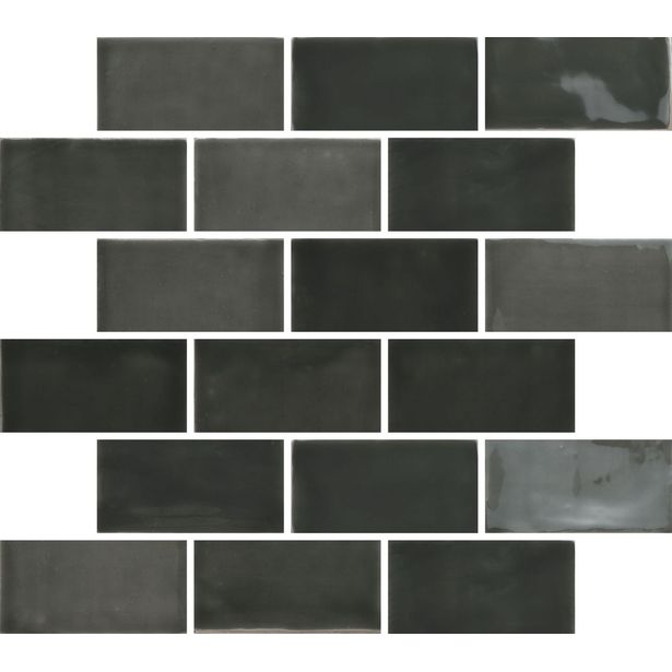Seinälaatta Pukkila New Zellige Olive, kiiltävä, strukturoitu, 65x130mm