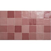 Seinälaatta Pukkila New Zellige Blush, kiiltävä, strukturoitu, 130x130mm