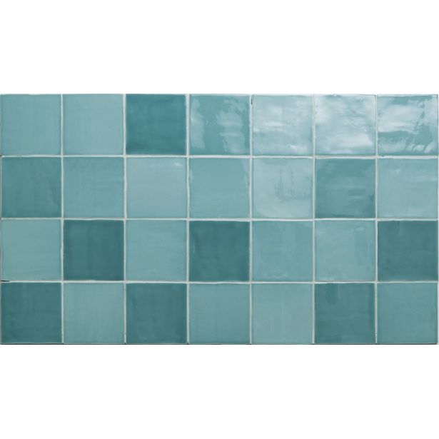 Seinälaatta Pukkila New Zellige Jade, kiiltävä, strukturoitu, 130x130mm