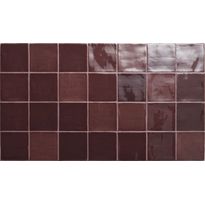 Seinälaatta Pukkila New Zellige Burgundy, kiiltävä, strukturoitu, 130x130mm