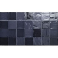 Seinälaatta Pukkila New Zellige Navy, kiiltävä, strukturoitu, 130x130mm