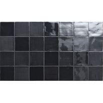 Seinälaatta Pukkila New Zellige Charcoal, kiiltävä, strukturoitu, 130x130mm