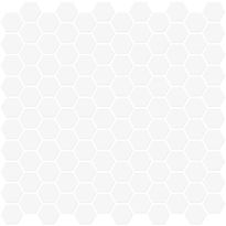 Mosaiikkilaatta Pukkila Miniworx White Hexagon, himmeä, sileä, 25x25mm