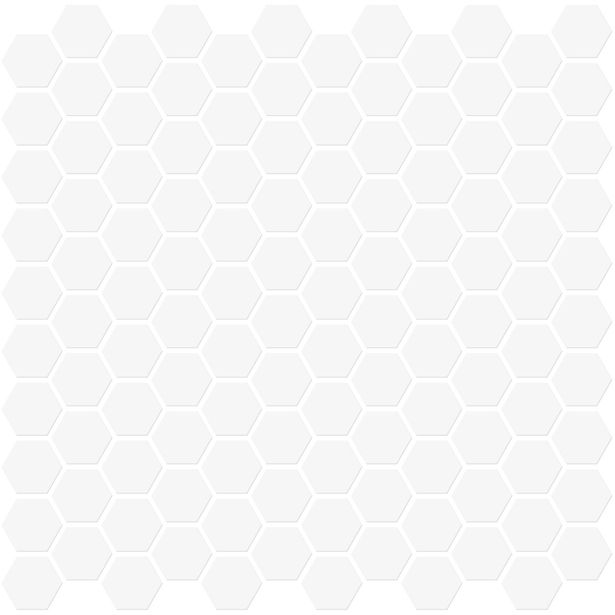Mosaiikkilaatta Pukkila Miniworx White Hexagon, himmeä, sileä, 25x25mm