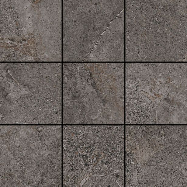 Mosaiikkilaatta Pukkila Stone Age Anthracite, 9.7x9.7cm, matta
