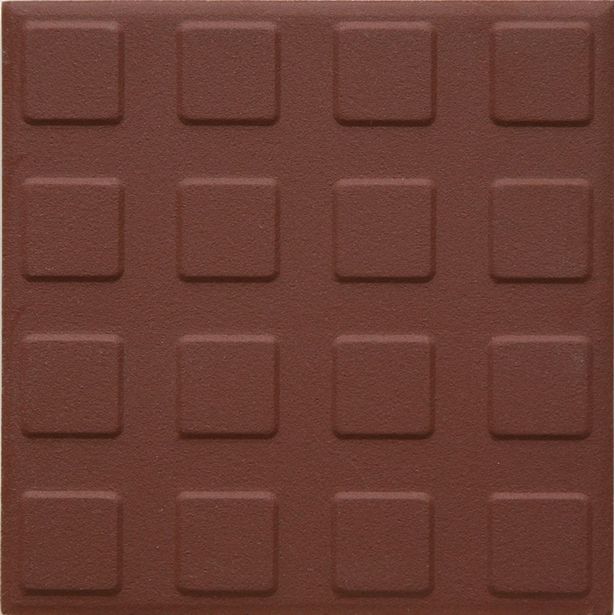 Lattialaatta Pukkila Natura Punainen, himmeä, struktuuri, neliönasta, 96x96mm