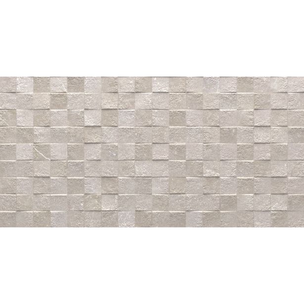 Kuviolaatta Pukkila Piazen Oyster Cubic, himmeä, struktuuri, 600x300mm
