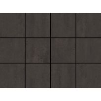 Lattialaatta Laattapiste LPC Minimal Anthracite, 10x10cm, lasitettu klinkkeri, tasapintainen, matta, 30x40cm liimatäpläarkilla