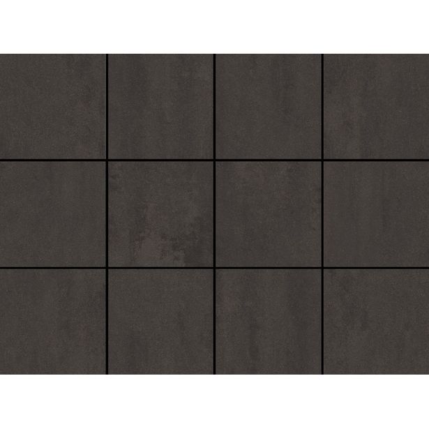 Lattialaatta Laattapiste LPC Minimal Anthracite, 10x10cm, lasitettu klinkkeri, tasapintainen, matta, 30x40cm liimatäpläarkilla
