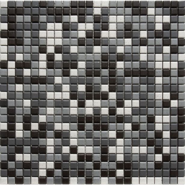 Mosaiikkilaatta Laattapiste LPC Lumi Inari mix,1.2x1.2cm, lasitettu klinkkeri, tasapintainen, matta, 30x30cm lasikuituverkolla