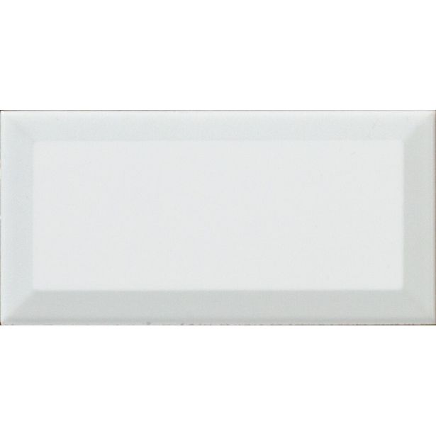 Seinälaatta Laattapiste LPC Biselado kiiltävä faasattu Blanco Brillo 20x10cm