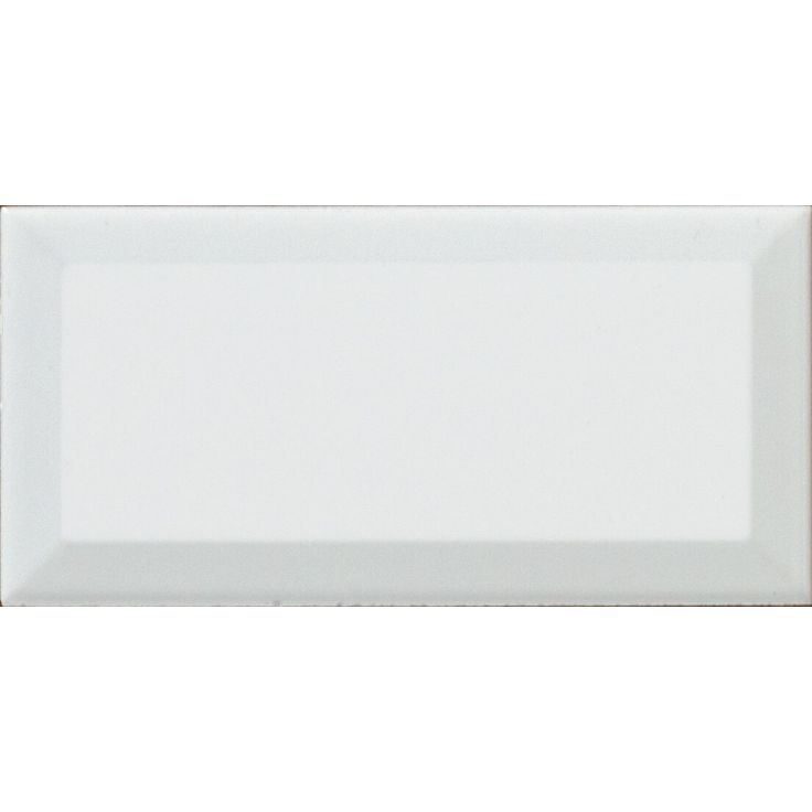 Seinälaatta Laattapiste LPC Biselado kiiltävä faasattu Blanco Brillo 20x10cm