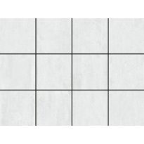 Lattialaatta Laattapiste LPC Minimal White, 10x10cm, lasitettu klinkkeri, tasapintainen, matta, 30x40cm liimatäpläarkilla