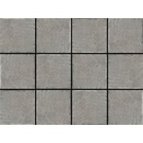 Lattialaatta Laattapiste LPC Tudor Grey, 10x10cm, lasitettu klinkkeri, strukturoitu, matta, 30x40cm liimatäpläarkilla