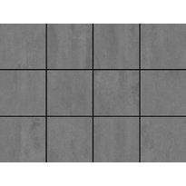 Lattialaatta Laattapiste LPC Minimal Dark Grey, 10x10cm, lasitettu klinkkeri, tasapintainen, matta, 30x40cm liimatäpläarkilla