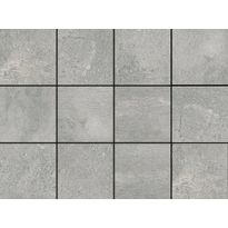 Laatta Laattapiste Collection LPC Nevada Grey, lasitettu klinkkeri, 10X10cm, tasapintainen, matta, liimatäpläarkilla 30X40cm