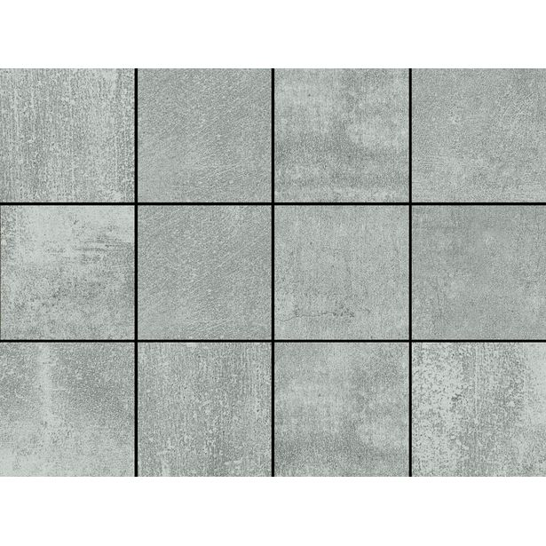 Lattialaatta Laattapiste Collection LPC Betoni Grey, 10x10cm, lasitettu porcelanato, tasapintainen, matta, 30x40cm liimatäpläarkilla
