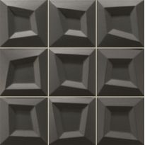 Seinälaatta Laattapiste LPC Squares SQR 02 Musta, 33.3x33.3cm, lasitettu porcelanato, kohokuvioinen, matta, kaliberiluokiteltu, valesauma