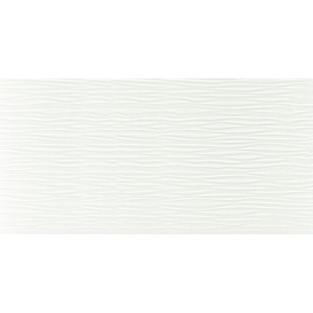 Seinälaatta Laattapiste LPC Valkoinen Crimpt Decor White Glossy, 30x60cm, lasitettu kaakeli, kohokuvioinen, kiiltävä, rektifioitu