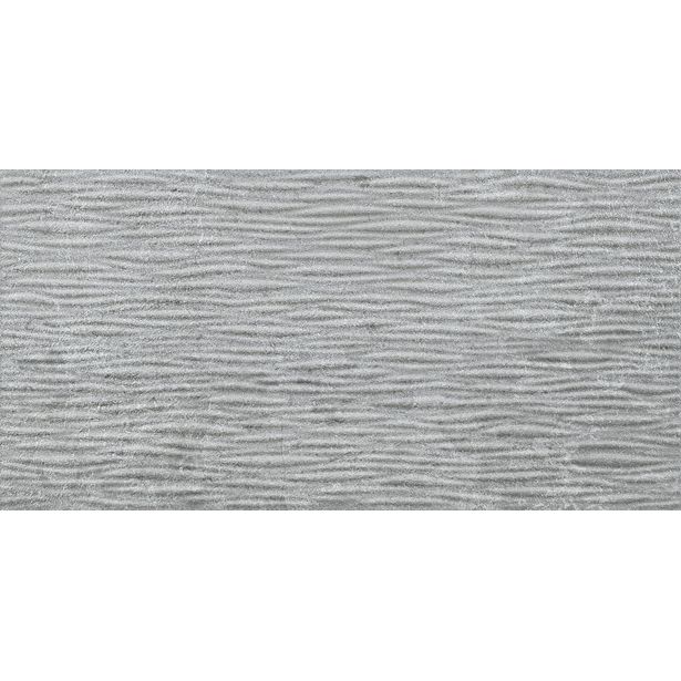 Seinälaatta Laattapiste LPC Berlin Crimpt Decor Grey, 30x60cm, lasitettu kaakeli, kohokuvioinen, matta, rektifioitu