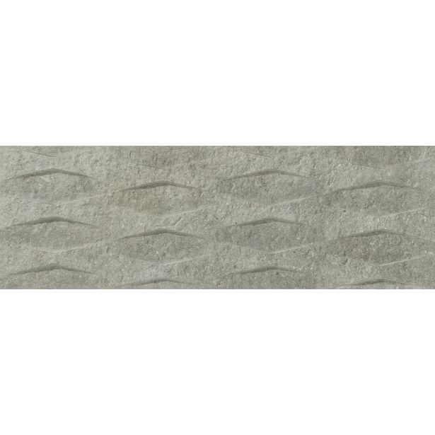 Seinälaatta Laattapiste LPC Hekla 03 Harmaa, 20x60cm, lasitettu porcelanato, kohokuvioinen, matta, rektifioitu, taustateksti luettavissa