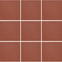 Lattialaatta Pukkila Natura tiilenpunainen, matta, tasapintainen, 96x96mm, lasikuituverkossa