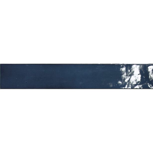 Seinälaatta Pukkila Manacor Ocean Blue, kiiltävä, strukturoitu, 6.5x40cm