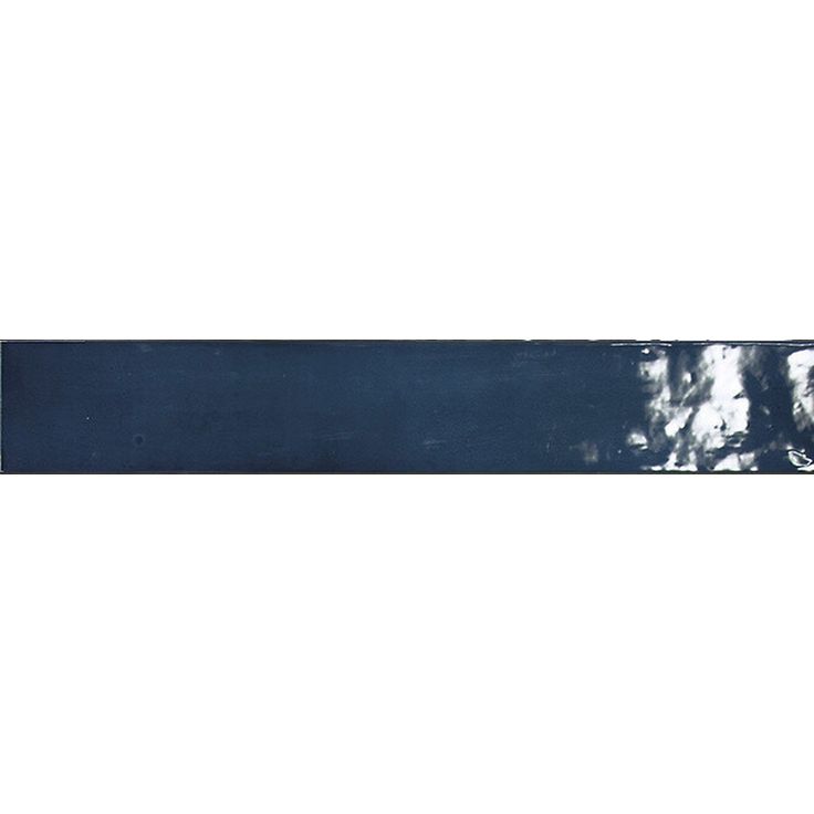 Seinälaatta Pukkila Manacor Ocean Blue, kiiltävä, strukturoitu, 6.5x40cm