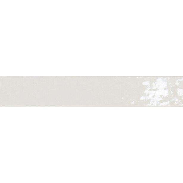 Seinälaatta Pukkila Manacor White, kiiltävä, strukturoitu, 6.5x40cm