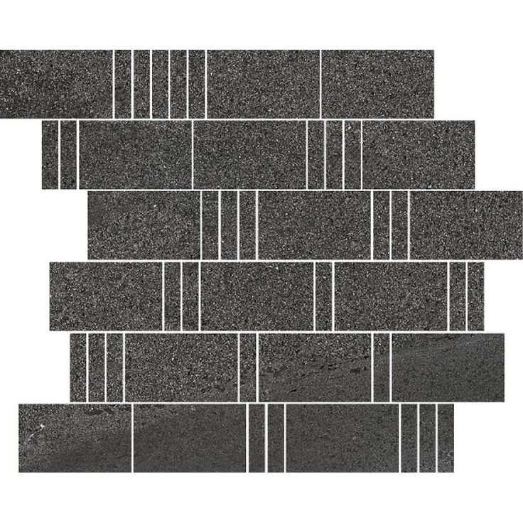 Mosaiikkilaatta Pukkila Landstone Anthracite Pave, himmeä, sileä, 298x298mm