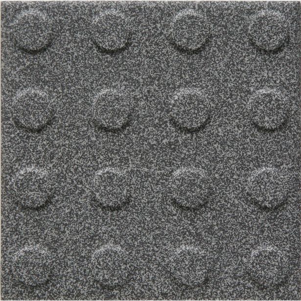 Lattialaatta Pukkila Natura Speckled Black-White, himmeä, struktuuri, pyörönasta, 96x96mm